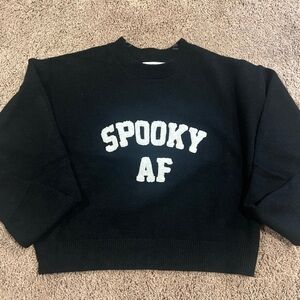 URBAN WEEKEND SPOOKY AF Blk SWEATER SZ Large